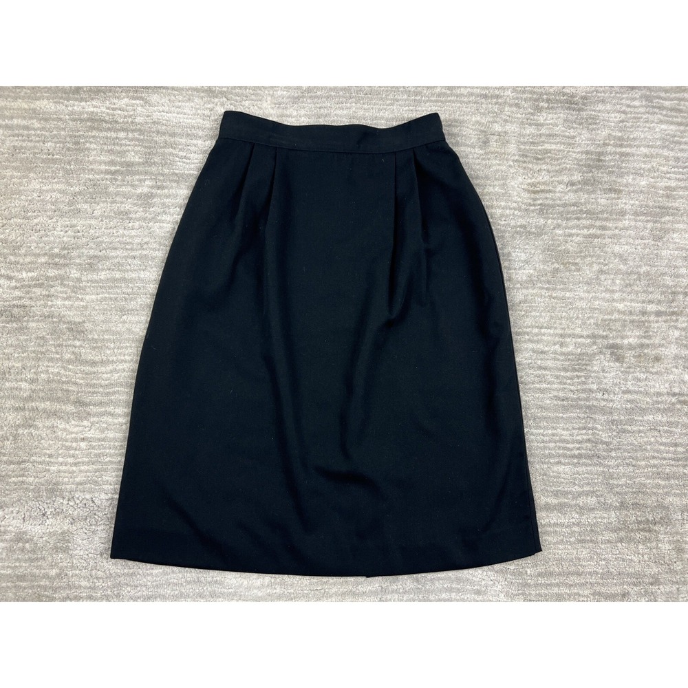 Lloyd New York Pencil Skirt Womens 10 Black Pleated High Waist Midi Made in USA‎